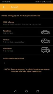 Taksi1 android App screenshot 1